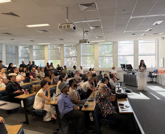 IPVISE London incubation hub — lecture-hall session with attendees