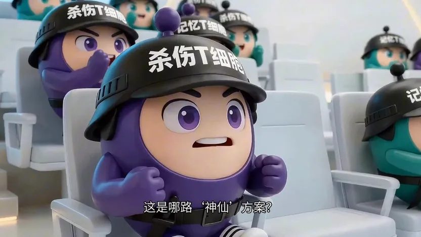 Helmeted cartoon crew seated in a briefing room